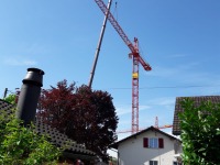 Kranmontagen für die Wohnüberbauung Anker in Diepoldsau